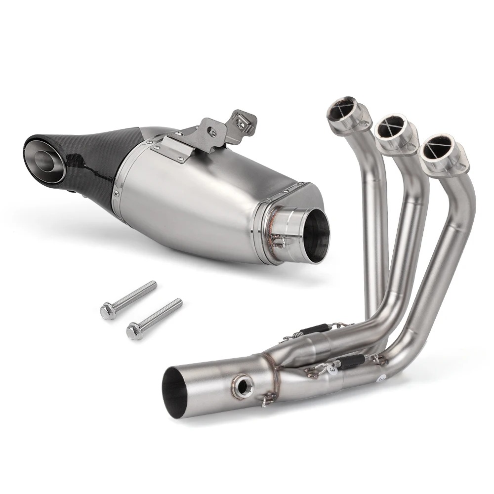 New MT-09 FZ-09 XSR900 TRACER 900 GT Motorcycle Exhaust Full Systems Carbon Fiber Muffler DB Killer with Link Pipe Condition New